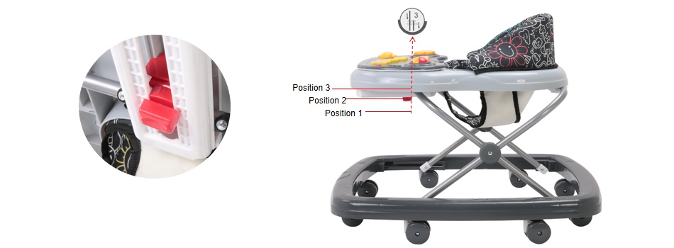 3-Position Height Adjustment Baby Walker 3-Position Height Adjustment Baby Walker