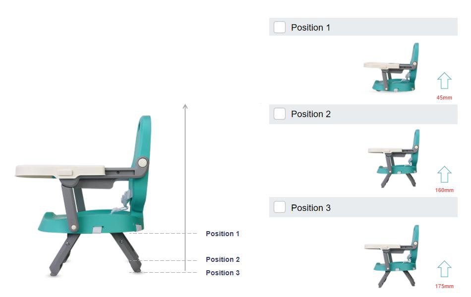 3-Position Height Adjustment Baby Booster Seat 3-Position Height Adjustment Baby Booster Seat