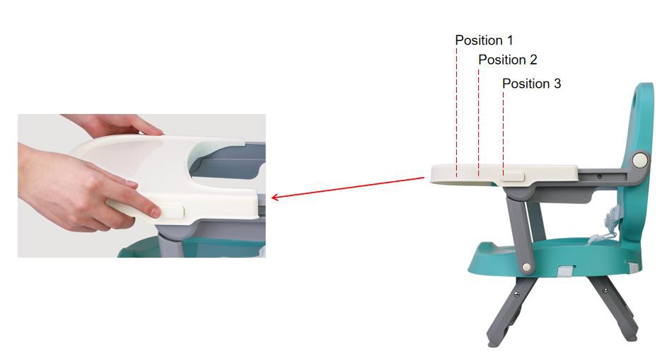 Baby Booster Seat With 3-Position Adjustable Tray Baby Booster Seat With 3-Position Adjustable Tray