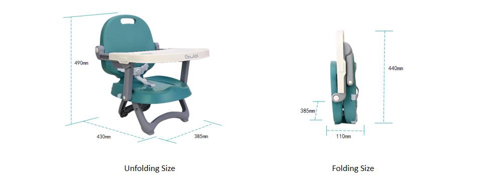 ODM Compact Folding Height Adjustable Baby Booster Seat With Washable Tray ODM Compact Folding Height Adjustable Baby Booster Seat With Washable Tray