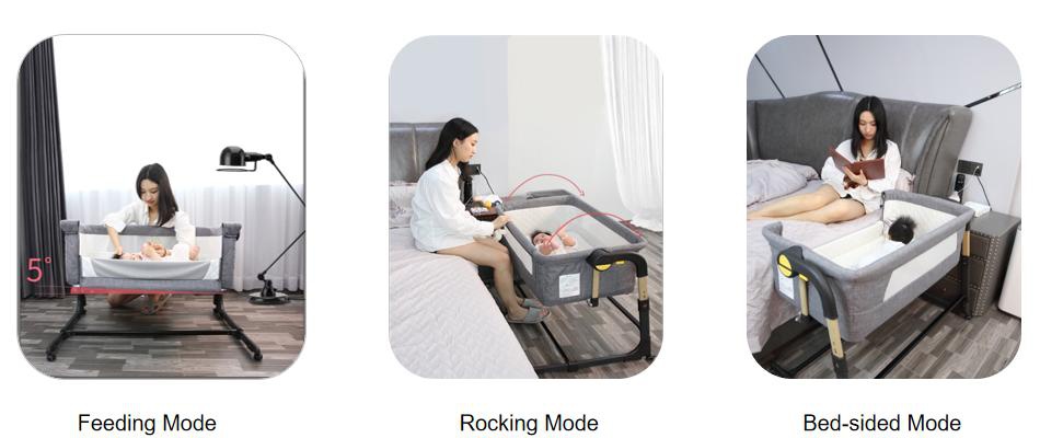 3-in-1 Feeding, Rocking & Bed-Sided Baby Crib 3-in-1 Feeding, Rocking & Bed-Sided Baby Crib