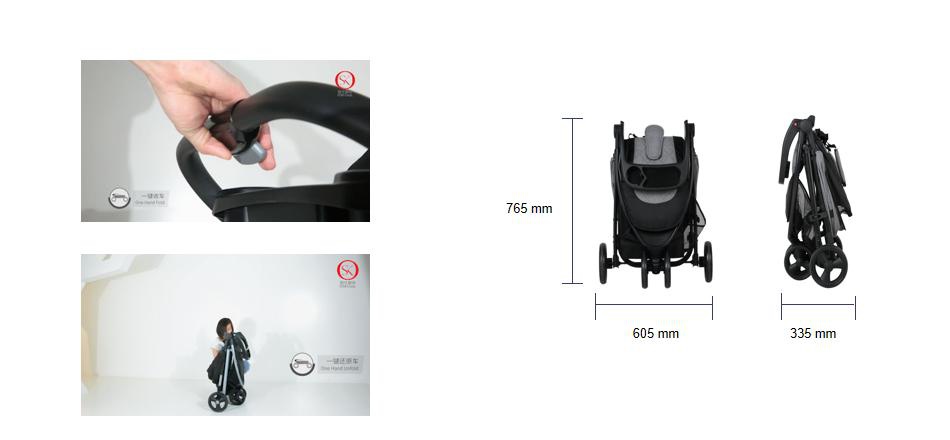Self-standing After Folding Baby Stroller Self-standing After Folding Baby Stroller