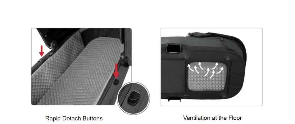 Baby Carrycot With Rapid Detach Buttons & Ventilation At The Floor Baby Carrycot With Rapid Detach Buttons & Ventilation At The Floor