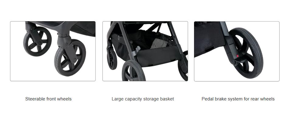 Baby Stroller With Pedal Brake System For Rear Wheels Baby Stroller With Pedal Brake System For Rear Wheels